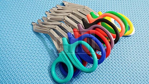 3 PCS (NEON PINK & NEON GREEN & BLUE) PARAMEDIC UTILITY BANDAGE TRAUMA EMT EMS SHEARS SCISSORS 7.25 INCH STAINLESS STEEL (HTI BRAND) - Thumbnail 3
