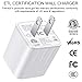 TAKAGI Phone Charger Fast Charging Extra Long Cable 2 Pack 6feet Durable Data Sync Transfer Cord USB Plug Wall Charger(ETL Listed) Compatible iPhoneX/8/7/6S/6/Plus/SE/5S/iPod/iPad Mini