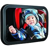 Homitt Baby Car Mirror, Back Seat Mirror Large Rear-Facing Shatterproof Baby Mirror for Keeping Your Baby in Sight.