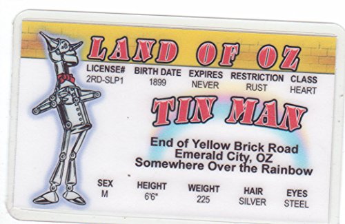 Tin Man of the Wizard Of Oz LAND OF OZ Novelty Drivers License / Fake I.d. Identification for Jack Haley / W.W. Denslow Fans