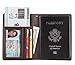 Passport Wallet Holder Cover Case ID Window Travel Wallet with RFID Blocking - Coffee