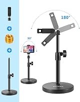 BILIONE 101S 3 in 1 Desk Mic Stand with Phone Clip Black view 5