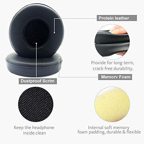 Aipker Replacement Earpads Cushions for Beats Studio 2/3.0 Headphone Wireless (2 PCS/Black)