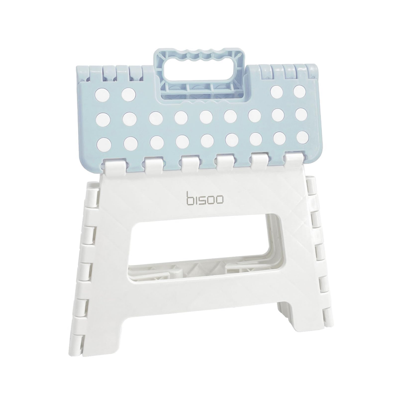 Bisoo Step Stool - 22 cm / 9 in - Folding Step Stool for Toddler Kids & Adults - Cute Color for Bathroom, Kitchen & Bedroom - Small Folding Step Stool Portable, Non-Slip & Up to 265lbs / 120Kg - Blue