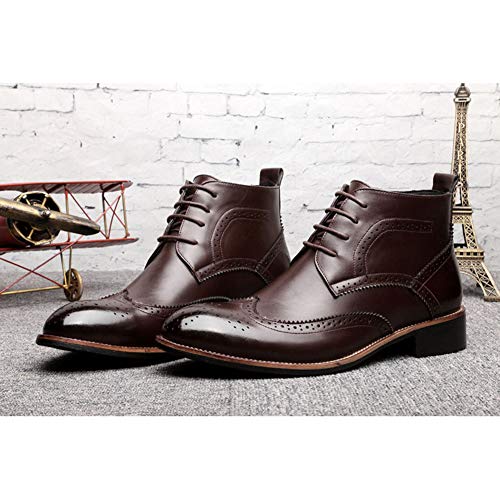 MHB Men's Suede Leather Plain Chukka Boots Ankle Desert Boots Oxfords Shoes 9.5in Dark Brown - Thumbnail 3