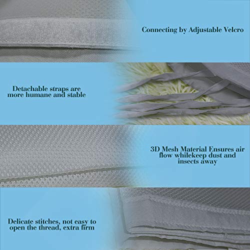 MBQMBSS Crib Bedding Bumper Set of 2 Baby Crib Bumper Mesh Adjustble Breathable Mesh Crib Liner Cotton Mesh Bumpers for Baby Crib 11.8'' x 134''&11.8'' x 63'' (Grey)
