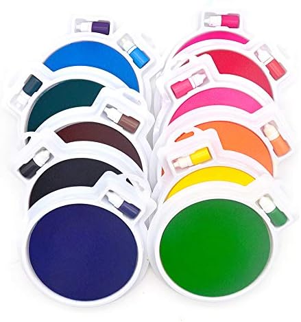 Washable Large Ink Pads Kit for Kids w/Additional Inks 12 Colors