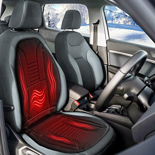 Zone Tech Car Heated Seat Cover Cushion Hot Warmer - Premium Quality 12V Fireproof Heating Warmer Pad Cover Perfect for Cold Weather and Winter Driving