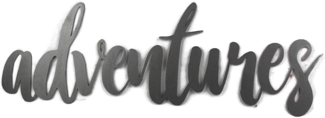 Raw Steel Unpainted Word Art - adventures (Small)