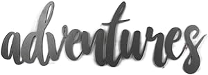 Raw Steel Unpainted Word Art - adventures (Small)