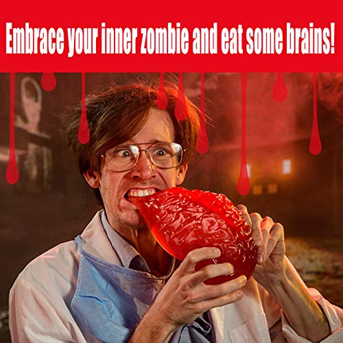 Brain Jello Gelatin Mold,2 Pack Large Human Zombie Brain Mold for Cake Candy,Plastic Halloween Baking Brain Prop Decorations Standard for Kids Adult - Thumbnail 4