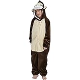 CALANTA Monkey Onesie Kids Gorilla Costume Animal Girls Pajamas One Piece Plush Sleepwear Cosplay Halloween Christmas