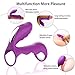 Vibrating Penis Ring-Massager Ring Dual G-spot Vibrator Cock Ring Set,Full Silicone Sex Toy Delay Spray Erection Ring for Men or Couple, Waterproof Vagina Clitoris Stimulator for Women(Purple)thumb 1