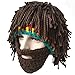 Bestag Wig Beard Hats Hobo Mad Scientist Rasta Caveman Handmade Knitted Warm Winter Caps Funny Party Mask Hair Beanies (Brown)