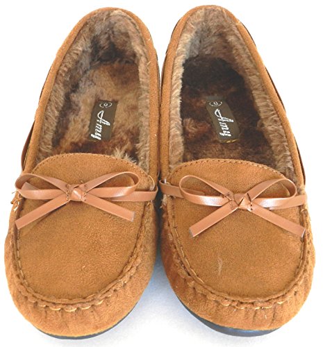 Women Warm Winter Comfortable Classic Fur Lining Moccasin Slip on Flat Shoes - Thumbnail 6