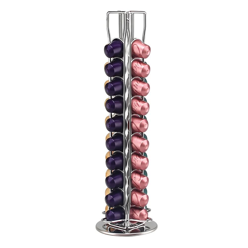 Photo 1 of For Nespresso Carousel Holds 40 Capsules, Ninyoon OriginalLine Pod Storage Beautiful Pod Holder Coffee Bean Dispenser Storage Rack Holder, 360 Degree Rotation, Elegant