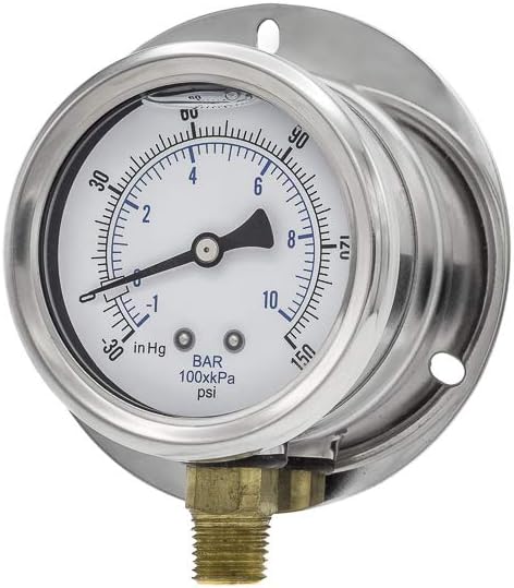 PIC Gauges 205L-254CF 2.5" Dial 30/0/150 psi Range, 2-1-2% Accuracy