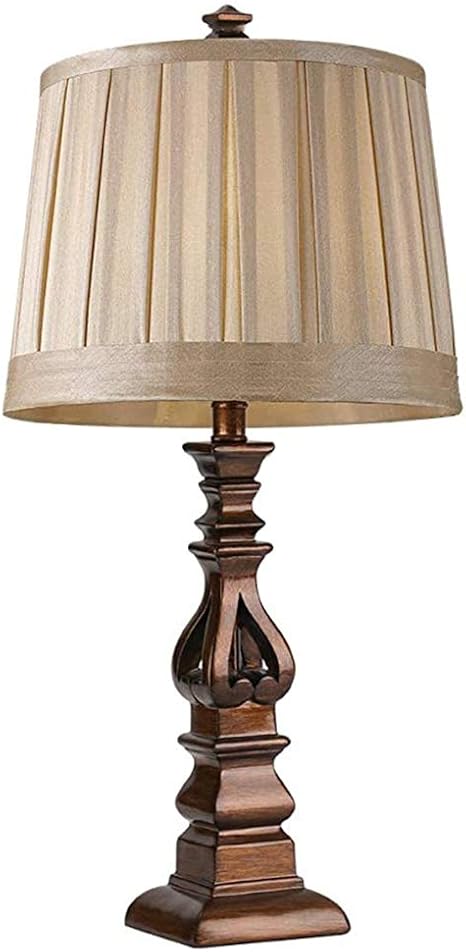 Amazon Co Jp テーブルランプ 素朴なテーブルランプ樹脂ブラウンリネン布手作り折りたたみブロケードランプシェード リビングルームベッドサイドテーブルデスクランプ ホーム キッチン