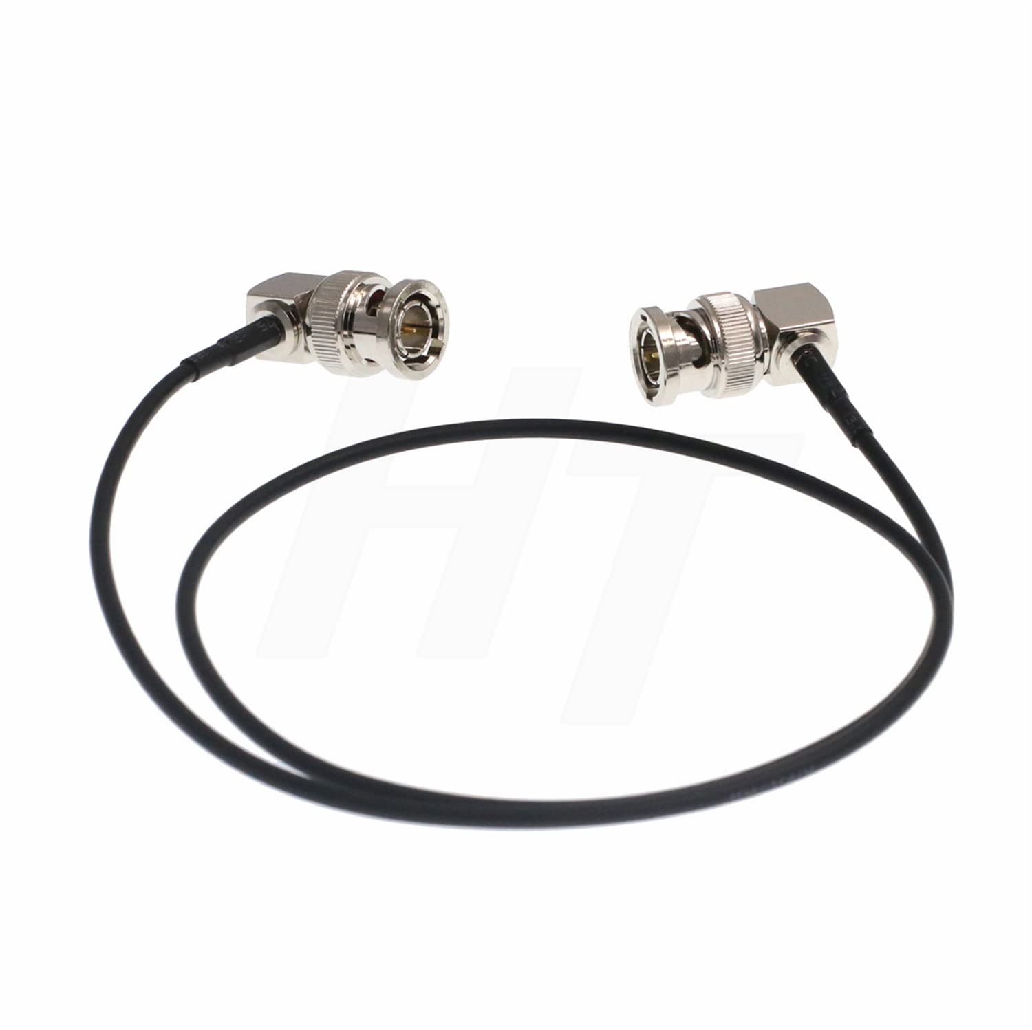 HangTon 3G HD SDI Right Angle BNC Video Coaxial Cable for Teradek Bolt Bond Hyperdeck Shuttle Atomos Shogun Inferno FS5 Camera Monitor, Thin Soft RG174 80cm