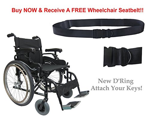New Karman KM-8520 ( KM8520F20W-HA ) Lightweight Heavy Duty Wheelchair , 20" Seat Width & FREE Wheelchair Seatbelt!