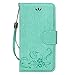ACO-UINT iPhone 6s Wallet Case,iPhone 6 Wallet Case,Vintage Emboss Flower Wallet PU Leather Case,Folio Flip Cover Strap Case for iPhone 6/6s Green