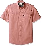 Wrangler Authentics Men's Short Sleeve Woven Utility Shirt, Vintage Indigo Micro Check, 2XL