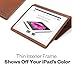 KAVAJ Case Leather Cover Berlin Works with Apple iPad 4, iPad 3, iPad 2 Cognac Brown Genuine Cowhide Leather with Built-in Stand Auto Wake/Sleep Function. Slim Fit Smart Folio Covers