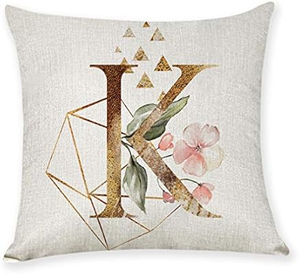 Home Decor Cushion Cover Soft Diy English Alphabet Flower Creative