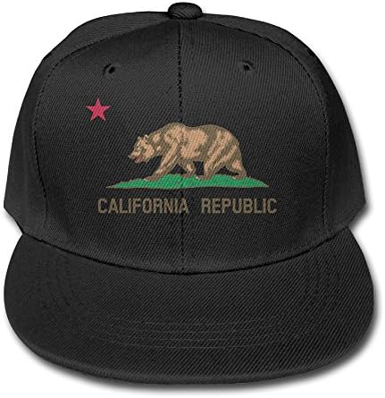 Black California Republic Children Adjustable Snapback Baseball Caps