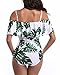 Tempt Me Women One Piece Vintage Off Shoulder Flounce Ruffled Printed Monokini Swimsuits