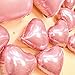 AnnoDeel 12 Pcs Pink Heart Balloons, 2pcs 18inch foil Pink Heart Balloons and 10pcs Small Balloons for Birthday Party Wedding Decorations Romantic Party
