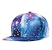 Galaxy Snapback Unisex Hat Hip Hop Plaid Flat Brim Adjustable Baseball Cap Blue Jellyfish Cells
