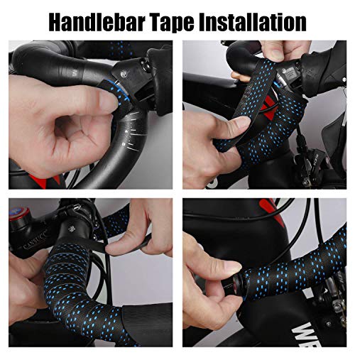 WESTGIRL Road Bike Handlebar Tape, EVA Non-Slip Soft Bicycle Bar Tape with End Plugs, Durable & Shock-Absorbing Cycling Handle Warps - 2 Rolls - Thumbnail 7