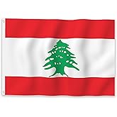 YongFoto Lebanon Flag 6x10ft Lebanese National Flags Banner for Outdoor Celebrations Home Garden Porch Party Decoration Flags with 2 Sturdy Grommets Precision Machine Stitched