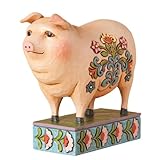 Jim Shore Heartwood Creek In Hog Heaven Folk Art Decorated Farm Pig Figurine