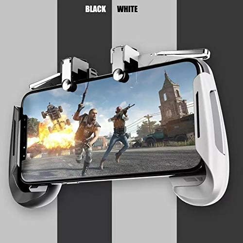 Gizget pubg controller mobile (Black & White) | Season 8 | Upgraded Version of pubg trigger for mobile for Sensitive Shooting and Aiming Keys L1R1 | Trigger for Pubg | pubg joystick controller for mobile| Joystick for Android iOS (Black & White)