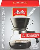 Melitta Coffee Maker, 6 Cup Pour-Over Brewer with Glass Carafe, 1-Count