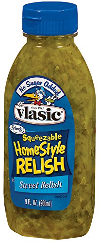 Vlasic Squeezeable Homestyle Pickle Relish, Sweet, No Sugar Added, Keto Friendly, 9 Ounce (Pack of 8)