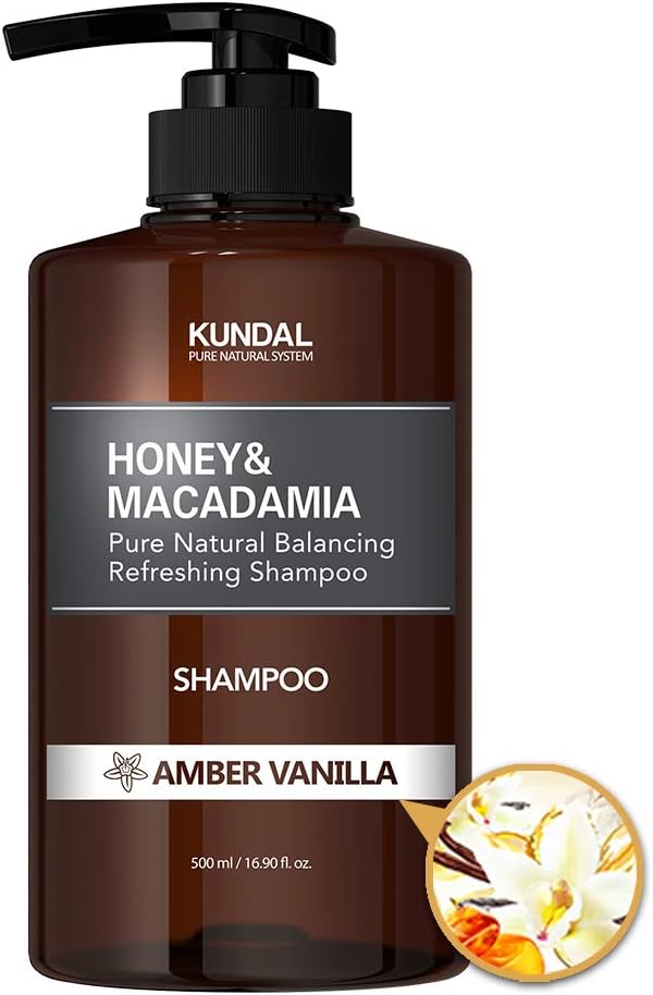 KUNDAL Nature Shampoo 500ml Amber Vanilla Honey Macadamia 97.4% Ingredients