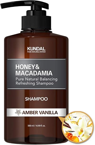 KUNDAL Nature Shampoo 500ml Amber Vanilla Honey Macadamia 97.4% Ingredients