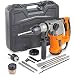VonHaus Rotary Hammer Drill 10 Amp with Vibration Control, 3 Drill Functions and Adjustable Handle - Includes SDS Plus Drill Demolition Kit, Flat and Point Chisels with Case