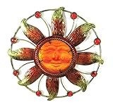 Bejeweled Display® Sun Face w/ Stain Glass Wall Art Plaque Home Decoration ()