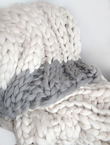 Chunky COLOR Merino Throw Blanket, Merino Hand Spun, Hand Knit,