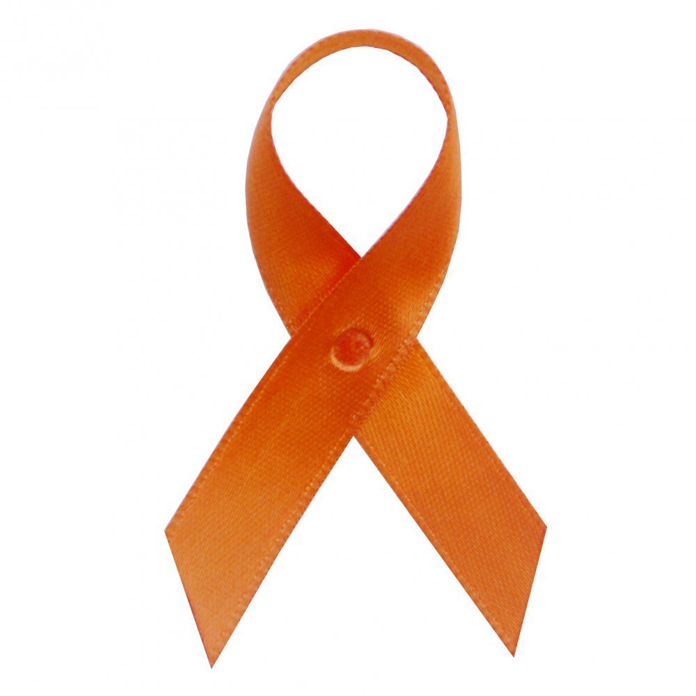 125 USA Made Orange Satin Awareness Ribbons Bag of 125