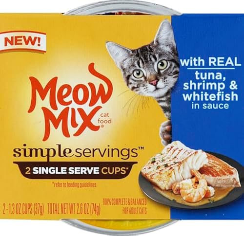 Meow Mix Simple Servings Wet Cat Food, Tuna, Shrimp Whitefish in