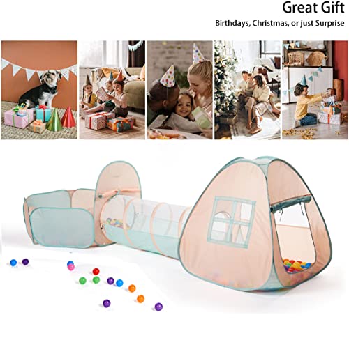 UTEX 3 in 1 Pop Up Play Tent with Tunnel, Ball Pit for Kids, Boys, Girls, Babies and Toddlers, Indoor/Outdoor Playhouse
