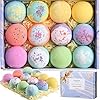 PUURVSAS Homasy Floral Sea Bath Bomb Gift Set, 12Pcs Bath Bomb Set for Women, Kids, Rich in Essential Oil, Sea Salt…