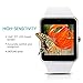 Hiwatch Bluetooth Android Smart Watch Phone Watch with 8GB Micro SD Card, White (not including SIM Card)