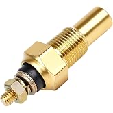 Zpana Car Engine Coolant Temperature Sensor, 1/8 NPT Brass Vehicle Electrical Water/Oil Temp Sender, Automotive Transmission Sending Unit Temp Sensor, Universal for SUV Automobile Truck