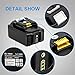 2PACK 6.0Ah BL1860B Replace for Makita 18V Battery with LED Indicator BL1860 BL1850 BL1840 BL1830 LXT-400 194204-5 Series Cordless Power Tools Battery